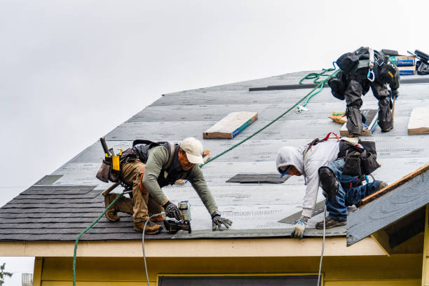 Professional Gutter Installation technician working in Conehatta, MS